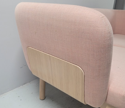 Canapé 2 Places Egon rose clair AVIRON - OCCASION – Image 2
