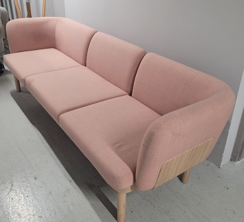 Canapé 3 Places Egon rose clair AVIRON - OCCASION – Image 2