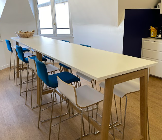 Table haute KARAOKE 180x70 Blanc/Bois - OCCASION – Image 3