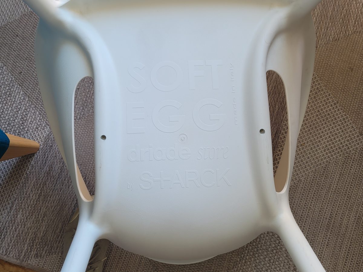 Chaise DISQUE Egg Blanche - OCCASION – Image 6