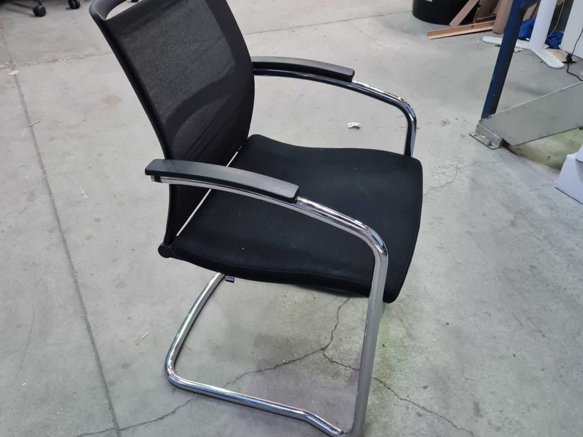 Chaise luge Open up Sedus noir pieds chrome - OCCASION – Image 3