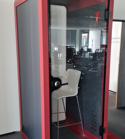 Cabine individuelle Sound box rouge HIDA - OCCASION – Image 2